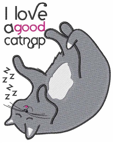 A Good Catnap Machine Embroidery Design