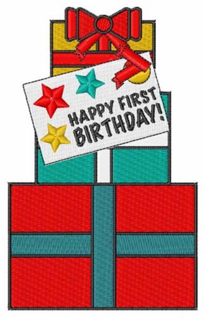 Picture of Happy First Birthday Machine Embroidery Design