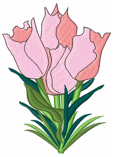 Tulip Bouquet Machine Embroidery Design