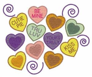 Picture of Candy Hearts Machine Embroidery Design