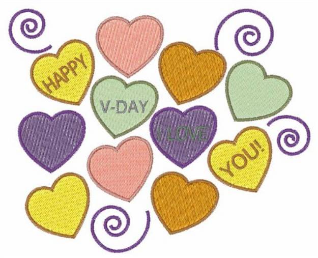 Picture of Happy V-Day Machine Embroidery Design