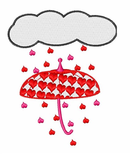 Raining Hearts Machine Embroidery Design