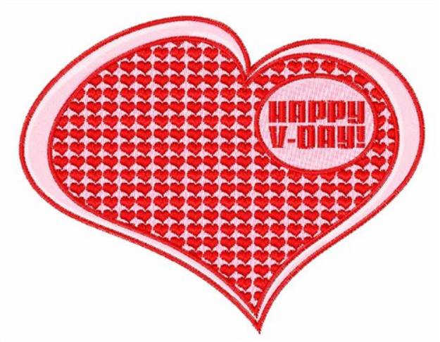 Picture of Happy V-Day Machine Embroidery Design