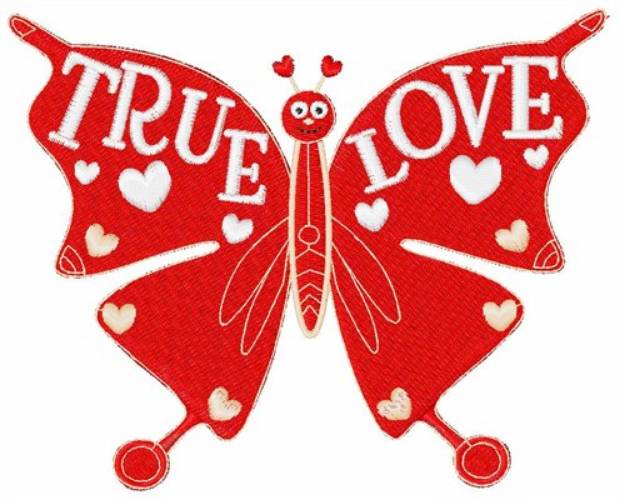 Picture of True Love Butterfly Machine Embroidery Design