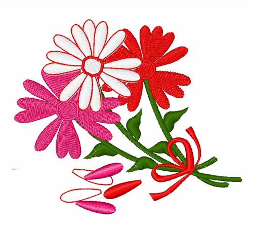 Valentine Bouquet Machine Embroidery Design