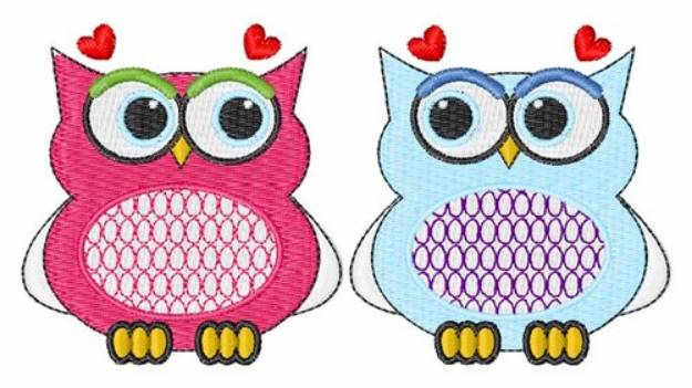 Picture of Valentine Owls Machine Embroidery Design