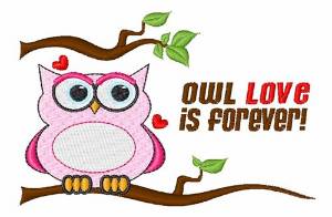 Picture of Owl Love Is Forever Machine Embroidery Design