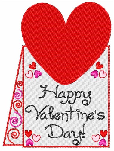 Happy Valentines Day Machine Embroidery Design