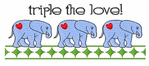 Triple The Love Machine Embroidery Design