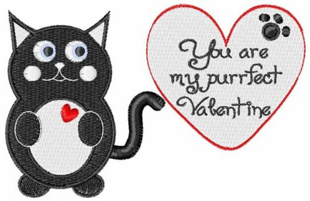 Picture of My Purrfect Valentine Machine Embroidery Design
