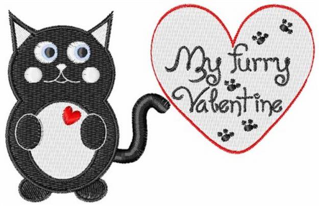 Picture of My Furry Valentine Machine Embroidery Design