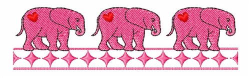 Triplet Elephants Machine Embroidery Design