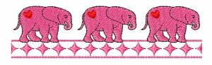 Picture of Triplet Elephants Machine Embroidery Design