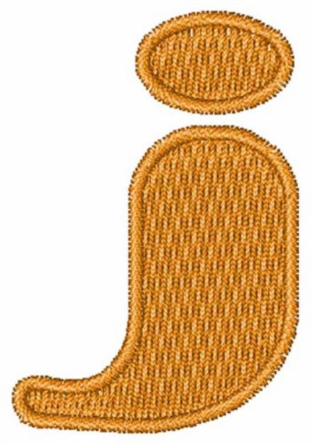 Picture of Space Alien Lowercase j Machine Embroidery Design