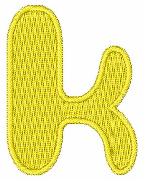 Picture of Space Alien Lowercase k Machine Embroidery Design