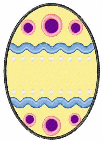 Yellow Easter Egg Machine Embroidery Design