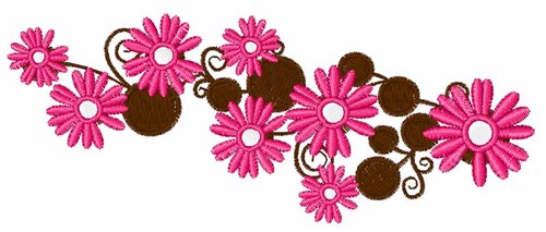 Pink Daisies Machine Embroidery Design