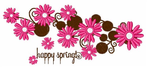 Happy Spring Machine Embroidery Design