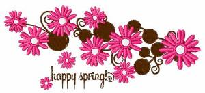 Picture of Happy Spring Machine Embroidery Design