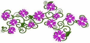 Picture of Purple Daisies Machine Embroidery Design