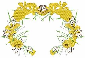 Picture of Yellow  Wreath Machine Embroidery Design