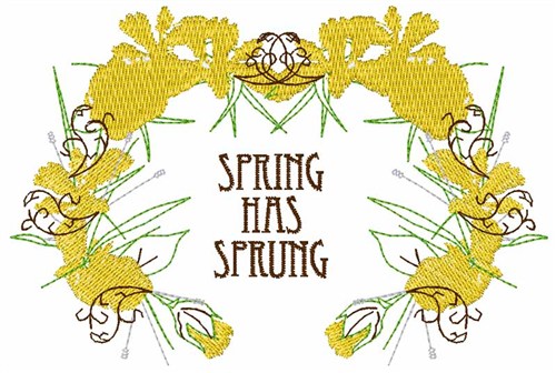 Spring Sprung Wreath Machine Embroidery Design