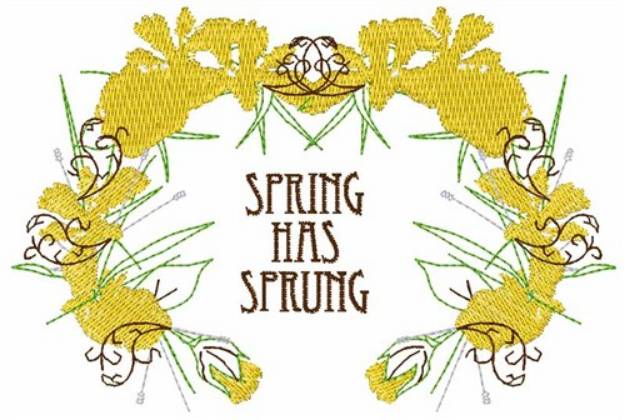 Picture of Spring Sprung Wreath Machine Embroidery Design