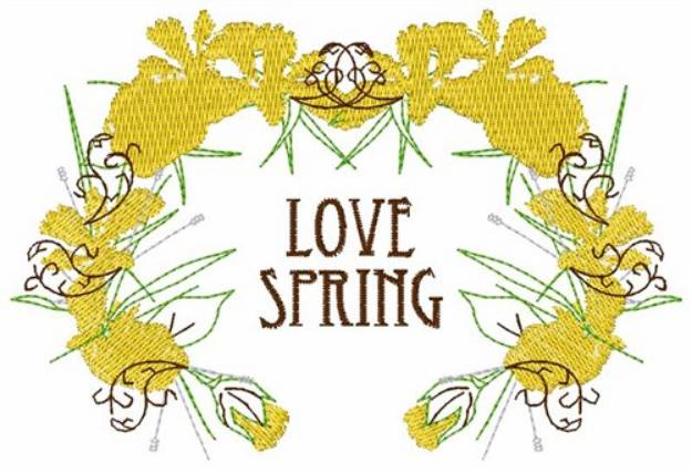 Picture of Love Spring Wreath Machine Embroidery Design