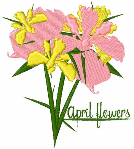 April Flowers Machine Embroidery Design