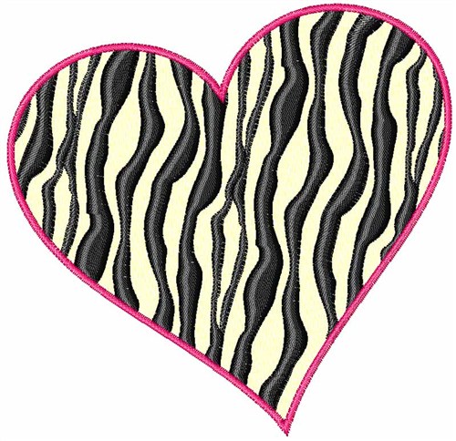 Zebra Heart Machine Embroidery Design