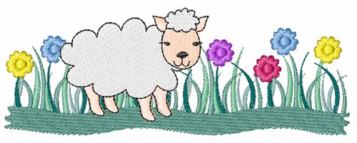 Floral Lamb Machine Embroidery Design