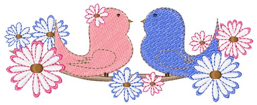 Spring Love Birds Machine Embroidery Design