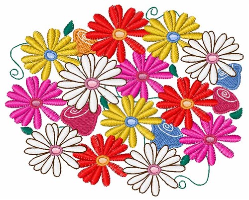 Flower Patch Machine Embroidery Design