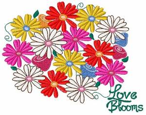 Picture of Love Blooms Machine Embroidery Design