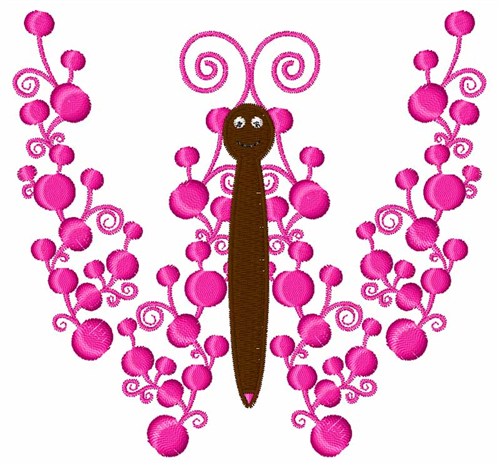Pink Butterfly Machine Embroidery Design