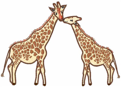 Two Giraffes Machine Embroidery Design