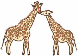 Picture of Two Giraffes Machine Embroidery Design