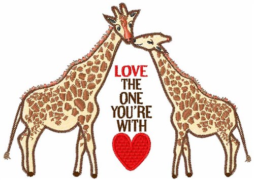 Giraffe Love Machine Embroidery Design