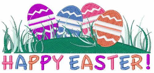 Happy Easter Eggs Machine Embroidery Design