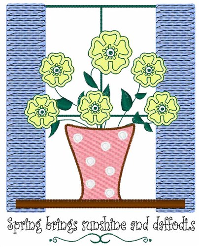 Spring Brings Sunshine Machine Embroidery Design