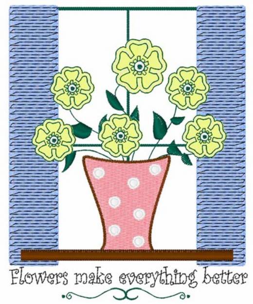 Picture of Flowers Everything Better Machine Embroidery Design