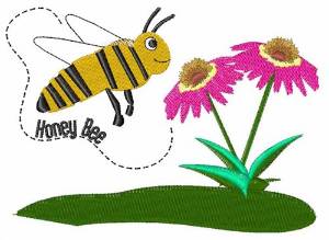 Picture of Busy Honey Bee Machine Embroidery Design