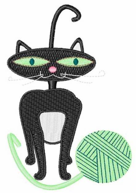 Picture of Black Cat Yarn Machine Embroidery Design