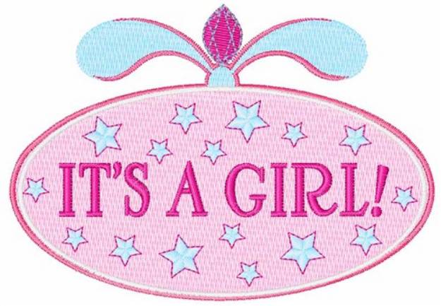 Picture of Its a Girl Plaque Machine Embroidery Design