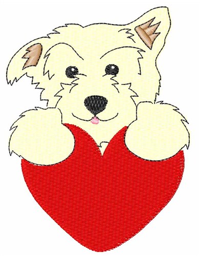 Dog & Heart Machine Embroidery Design
