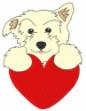 Picture of Dog & Heart Machine Embroidery Design