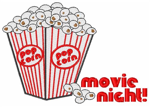 Movie Night Popcorn Machine Embroidery Design