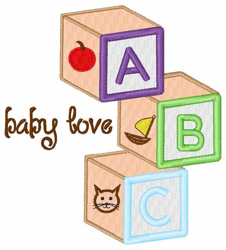 Baby Love Blocks Machine Embroidery Design