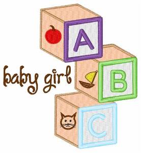 Picture of Baby Girl Blocks Machine Embroidery Design