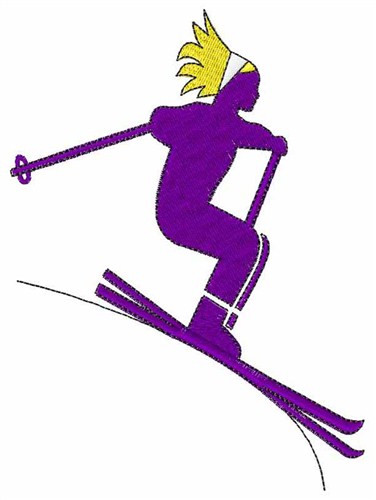 Downhill Skier Girl Machine Embroidery Design